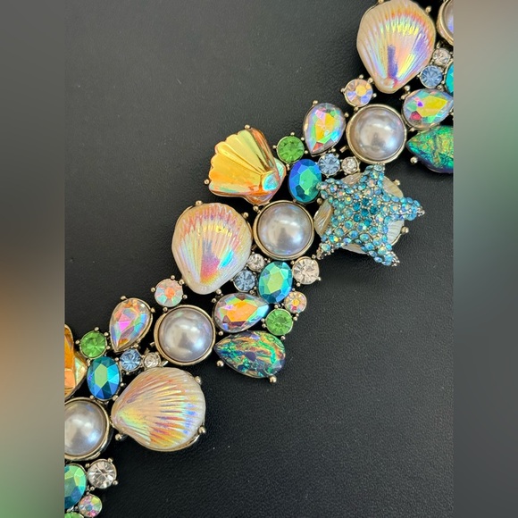New Betsey Johnson Crystal & Imitation Pearl Seashell Cluster Bracelet - Picture 6 of 9